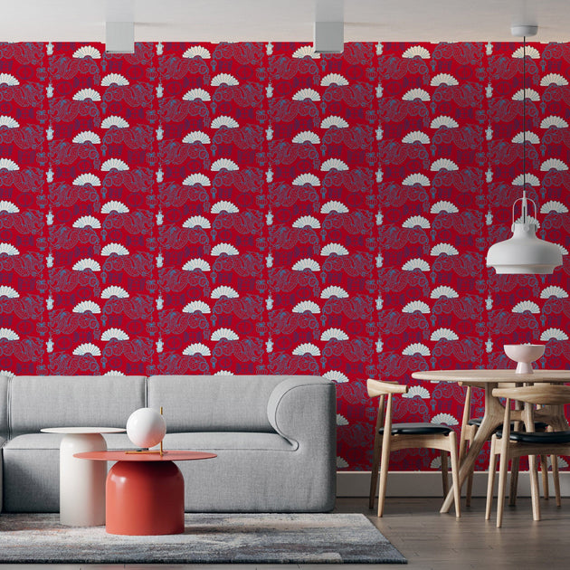 Dragon in Red Removable Wallpaper