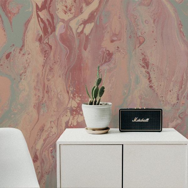Abstract Pink Marble Removable Wall Mural