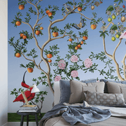 MUSE Wall Studio Bird and Branch Mural in Bright Sky