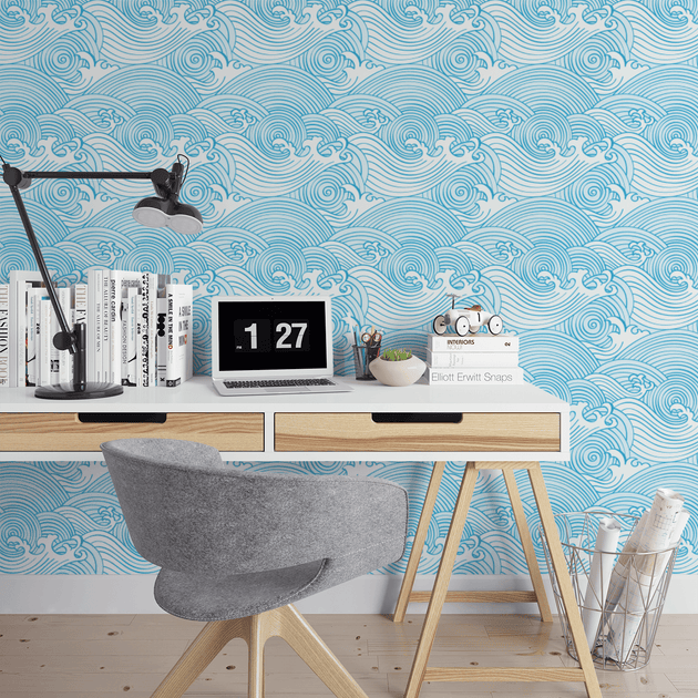Blue Printed Self Adhesive PVC Wallpaper For Home,Office,Etc.
