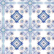 MUSE Wall Studio Spanish Floral Tile (Blue)