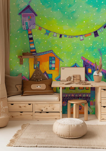 The Happy Town Removable Wall Mural