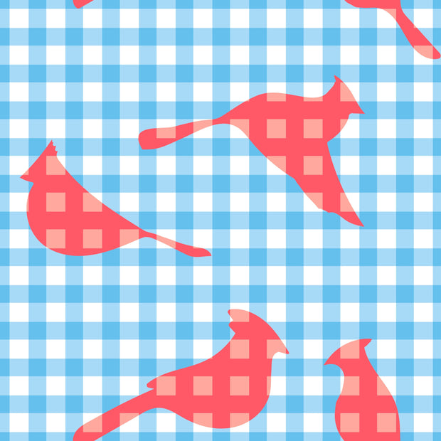MUSE Wall Studio Gingham Cardinals in Blue