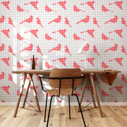 MUSE Wall Studio Gingham Cardinals in Gray