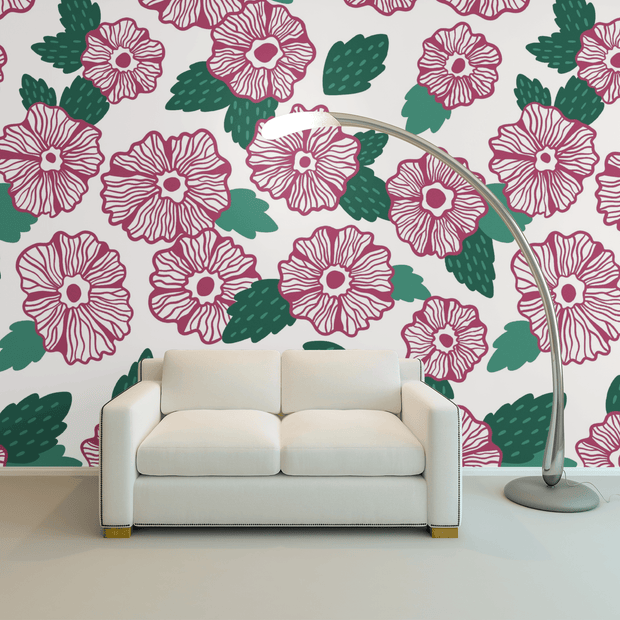 MUSE Wall Studio Magenta Floral Mural