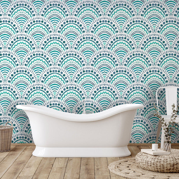 Scallops Patterns Design Scallop Pattern Removable Wallpaper