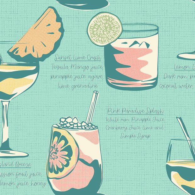 MUSE Wall Studio Vacation Drink Menu (Turquoise)