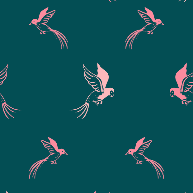 MUSE Wall Studio wallpaper Bright Pink Flying Parrots