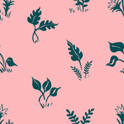 MUSE Wall Studio wallpaper Green Jungle Plants with a Splash of Pink