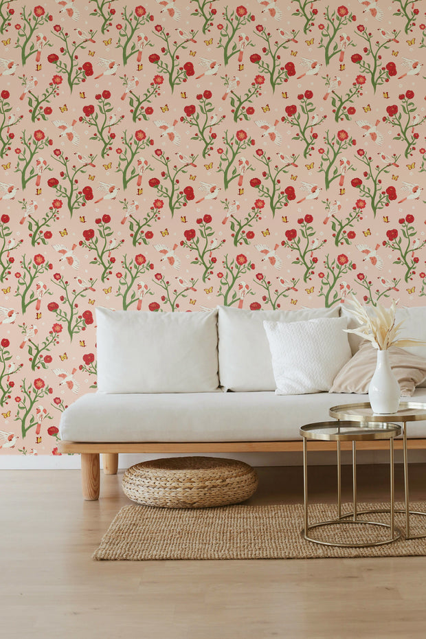 MUSE Wall Studio wallpaper Modern Chinoiserie Bird and Florals