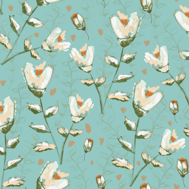 MUSE Wall Studio wallpaper Spring Blooms (Light Turquoise)