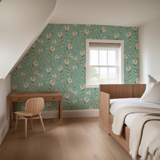 MUSE Wall Studio wallpaper Spring Blooms (Light Turquoise)