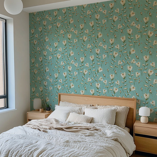 MUSE Wall Studio wallpaper Spring Blooms (Light Turquoise)