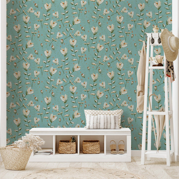 MUSE Wall Studio wallpaper Spring Blooms (Light Turquoise)