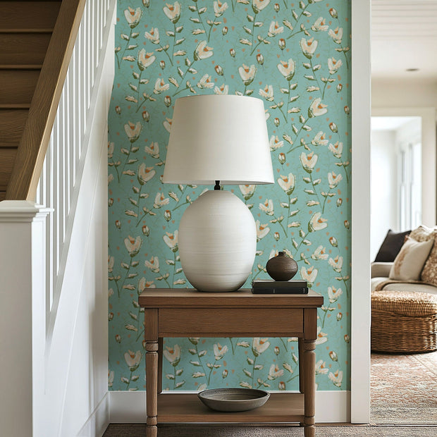 MUSE Wall Studio wallpaper Spring Blooms (Light Turquoise)