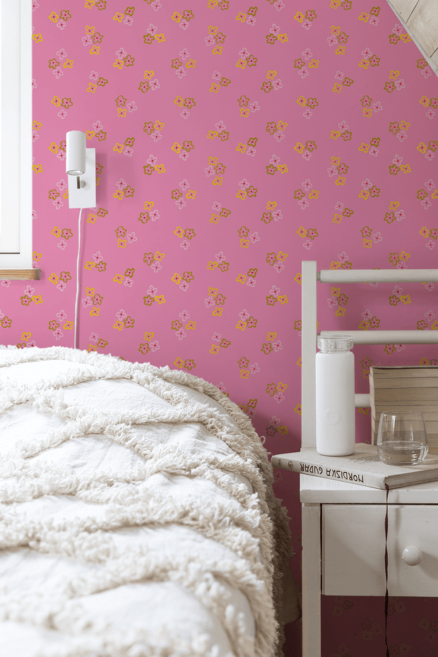 MUSE Wall Studio wallpaper Sweet Pink Wallpaper with Colorful Florals