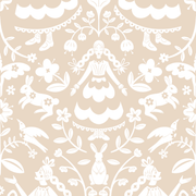 MUSE Wall Studio wallpaper Whimsical Folk Art Damask - Tan