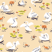 MUSE Wall Studio wallpaper Whimsical Swan Lake - Beige