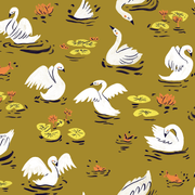 MUSE Wall Studio wallpaper Whimsical Swan Lake - Green