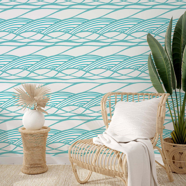 Waves Pattern Removable Wallpaper