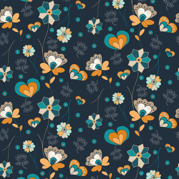 MUSE Wall Studio Whimsical Flowers and Hearts