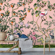 MUSE Wall Studio Bird and Branch Mural in Pink