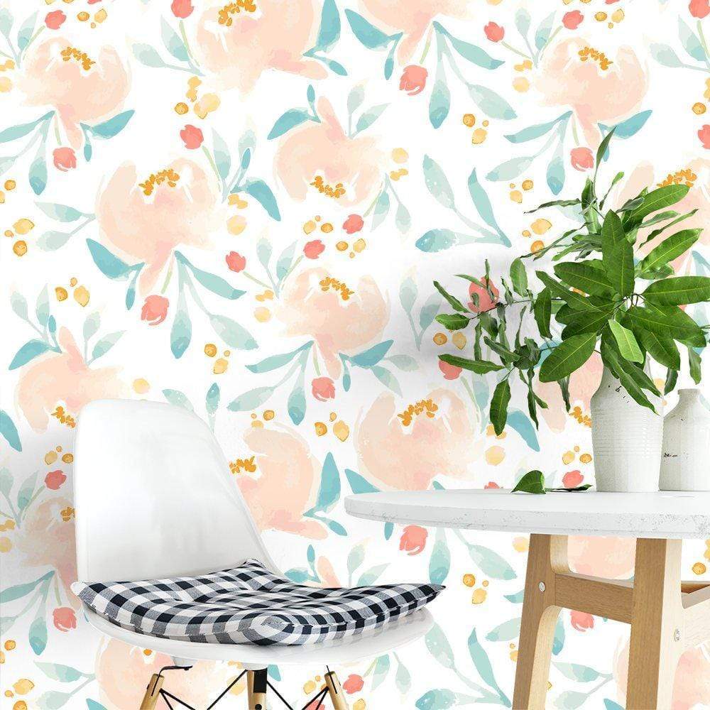 Burnt Orange Flower Bold Feminine Temporary Wallpaper