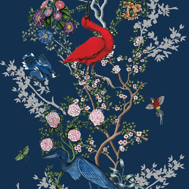 MUSE Wall Studio Climbing Bird and Branch in Navy