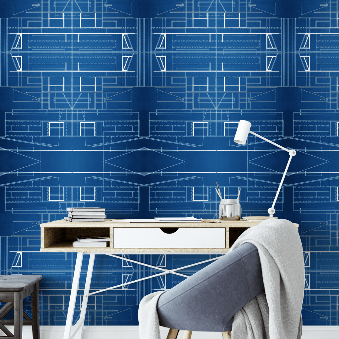 House Blueprint Wallpaper