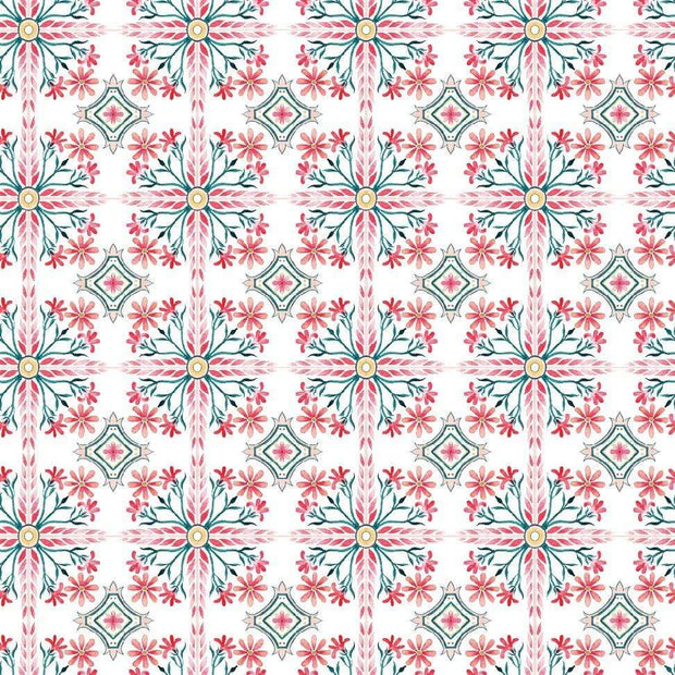 MUSE Wall Studio Spanish Floral Tile (Bright Red)