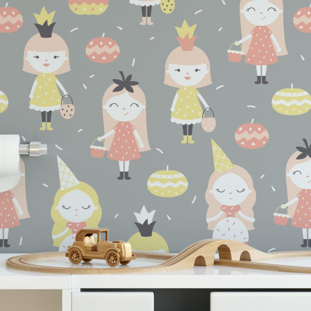MUSE Wall Studio Fun girls kids removable wallpaper / cute self adhesive wallpaper / children's temporary wallpaper K130-27