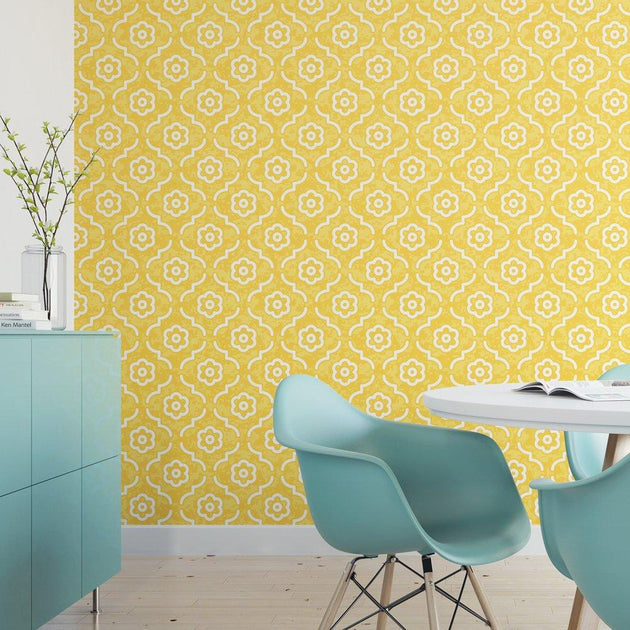 Golden Orange-Yellow Moroccan Removable Wallpaper – MUSE Wall Studio