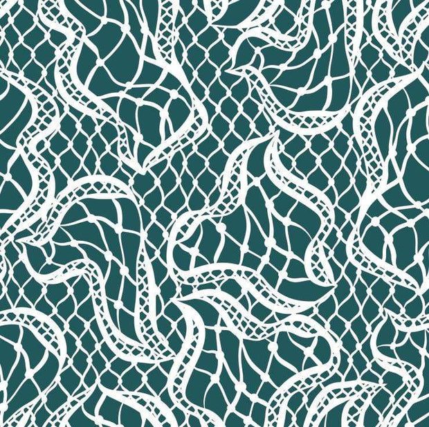 MUSE Wall Studio Lace Ripples removable wallpaper / geometric self adhesive wallpaper / natural vines temporary wallpaper G214-27