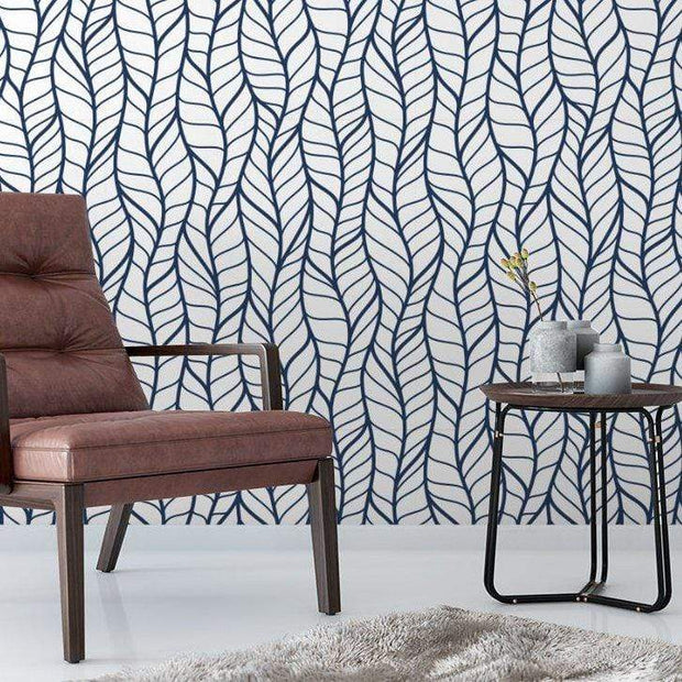 MUSE Wall Studio Lively Herringbone removable wallpaper / geometric self adhesive wallpaper / natural vines temporary wallpaper G215-27