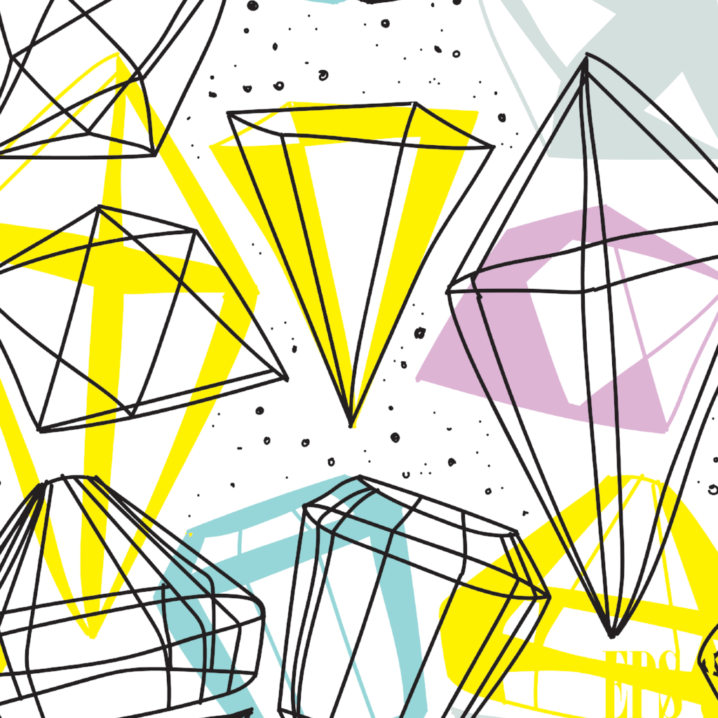 Multi-Color Doodle Diamonds Removable Wallpaper