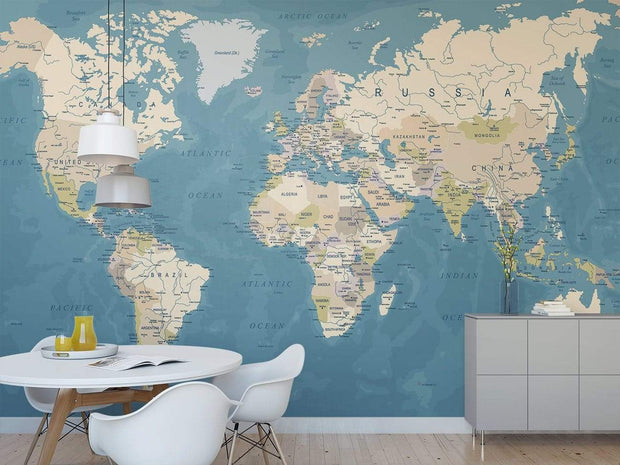 Amazon.com: Murwall Map Wallpaper Dark Political World Map Wall Mural Large Maps  Wallpaper Living Room Young Room Cafe : Handmade Products