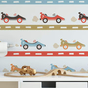 MUSE Wall Studio Race car kids removable wallpaper / cute self adhesive wallpaper / children's vehicle temporary wallpaper K132-27