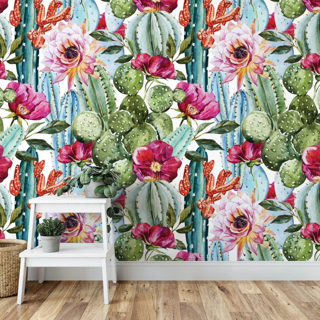 succulent cactus background Cactus Botanical Removable Wallpaper